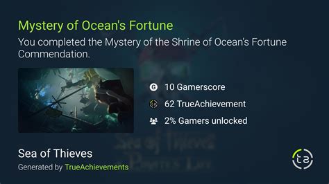 talisman of magnificent fortune sea of thieves|Mystery of Ocean's Fortune achievement in Sea of .